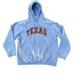 Vintage Red Oak Texas Longhorns Hoodie Mens XL Heather Gray Pullover Applique
